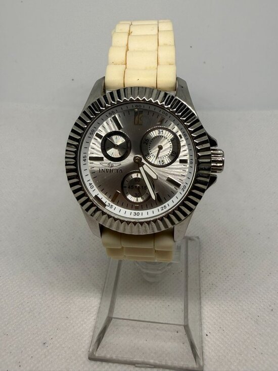 Invicta Accessories - Invicta Angel Womens Quartz Watch Cream Silicone Strap Model 27101 Water Resista